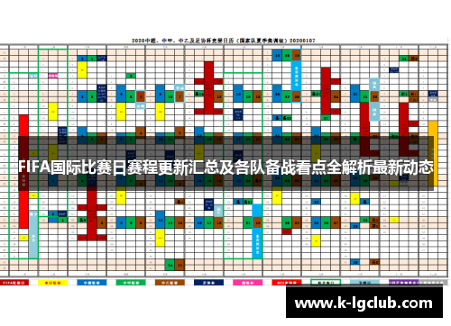 FIFA国际比赛日赛程更新汇总及各队备战看点全解析最新动态